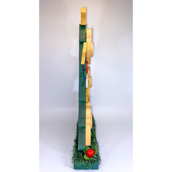 Christmas Wooden 16" Tree with Teddy Bear Star Ornament Table Top Decoration - Picture 2 of 6